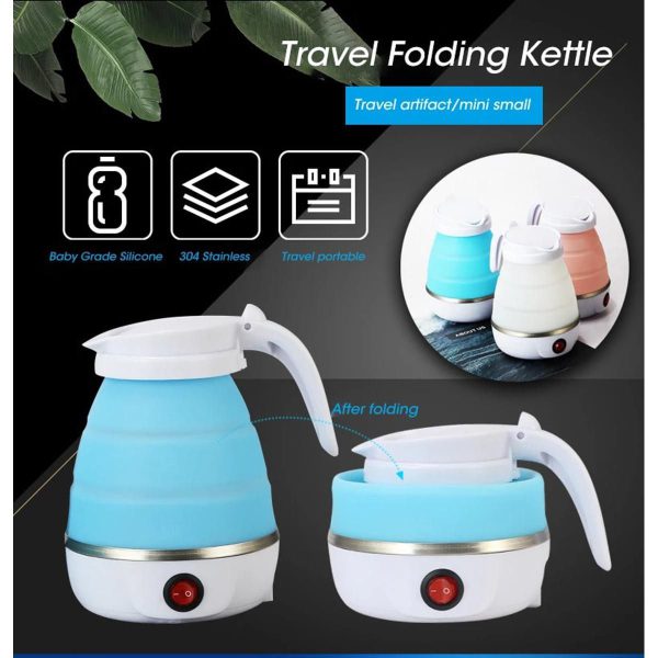 Foldable And Portable Teapot Water Heater Electric Kettle For Travel And Home Tea Pot Water Kettle Silica Gel Fast Water Boiling 600ML (Random Color )